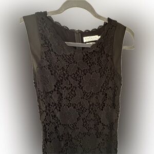 By Graham & Spencer Black Floral Cotton Lace Dress -Lined -Romantic  -Size Small